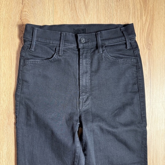 MOTHER Hustler Ankle Fray Not Guilty Black Flared Jeans Women’s Size 25 - Picture 4 of 12